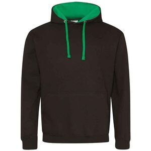 Awdis Womens/Ladies Varsity Hoodie / Jet Black/Kelly Green
